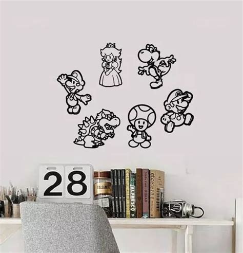 Vinilo Decorativo Infantil Mario Bross Sticker De Pared Alto Cm