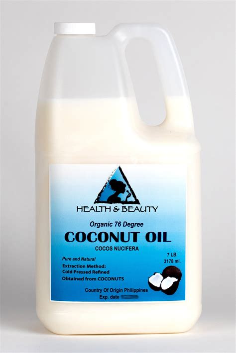 7 Lb 1 Gal COCONUT OIL 76 DEGREE Organic Carrier Cold Pressed Etsy