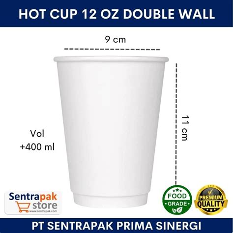 Paper Cup 12 Oz Double Wall Cup Kopi Tahan Panas Kekinian