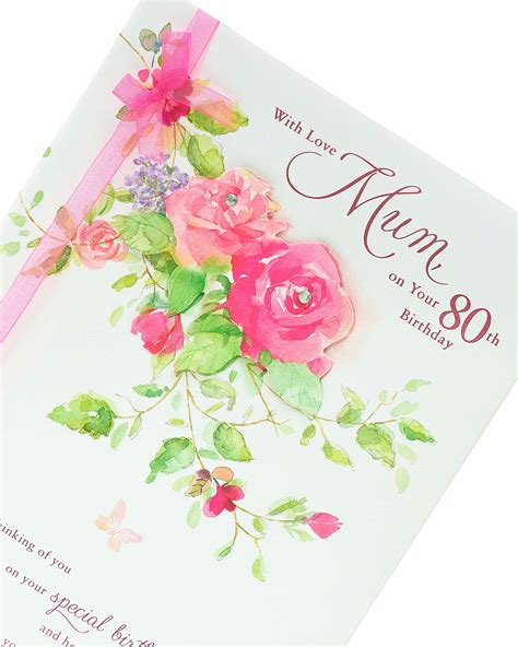 Buy Mum 80th Birthday Card - 80th Birthday Card for Women - Mum Birthday Card - Featuring Lovely ...