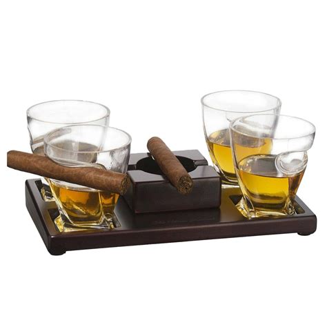 Cigar Holder Whiskey Glasses Set The Wine Savant