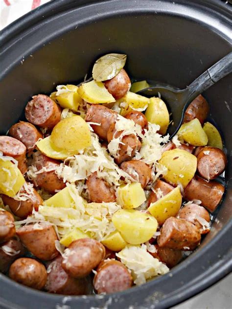 Polish Sausage, Sauerkraut And Potatoes (Crockpot) - Sweet Pea's Kitchen