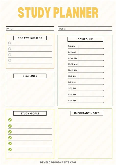 Create A Study Plan Template