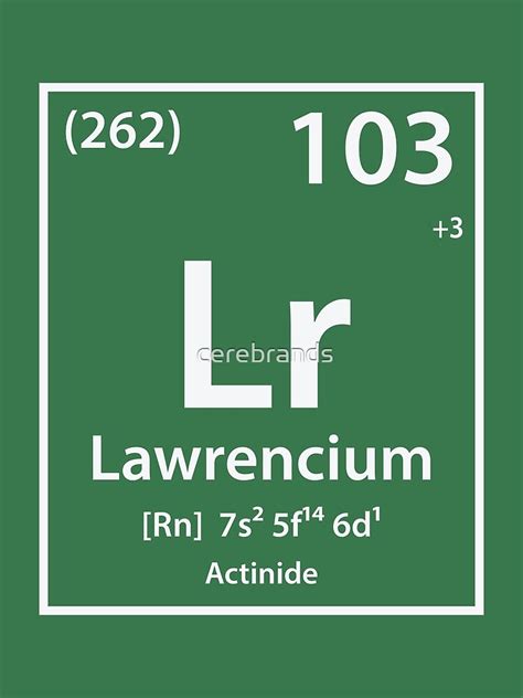 Lawrencium Element Poster For Sale By Cerebrands Redbubble