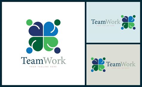 People Team Work Connection Logo Design Template For Brand Or Company