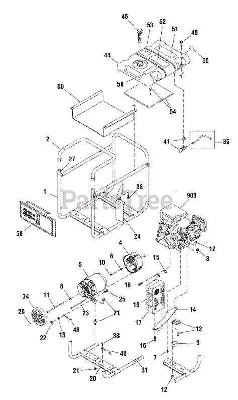Troy Bilt 030431 0 Troy Bilt 5 500 Watt Portable Generator Main Unit 207272 Parts Lookup
