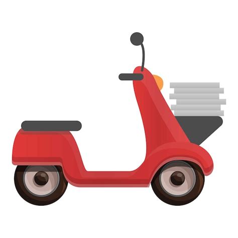 Pizzaleiter Scooter Symbol Karikatur Des Pizzaleister Scooters Vektor