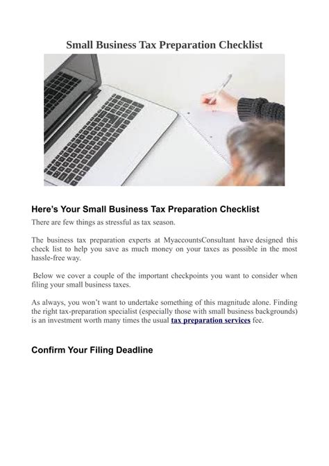 Small Business Tax Preparation Checklist