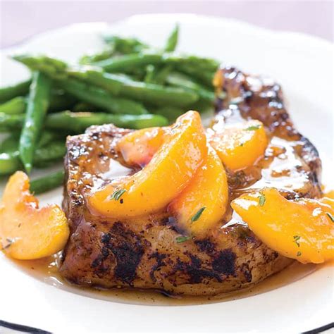 Peach Glazed Grilled Pork Chops Americas Test Kitchen Recipe