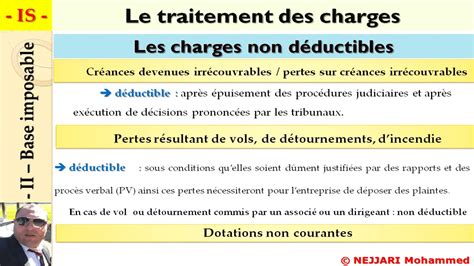 fiscalité IS traitement des charges charges non courantes YouTube