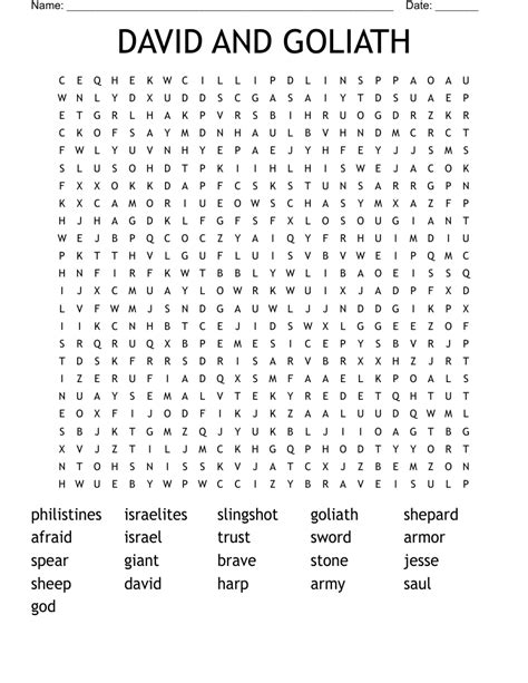 David And Goliath Crossword WordMint