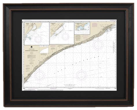 Framed Nautical Chart Lake Superior Beaver Bay To Pigeon Point 36x27