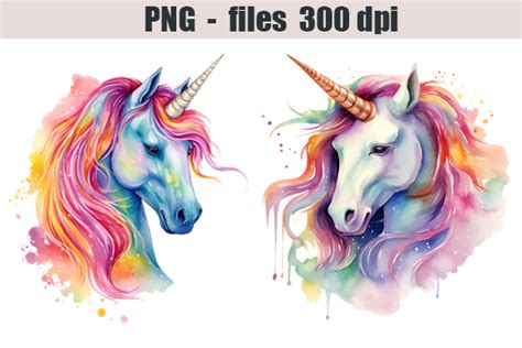 Unicorn Watercolor Clipart Graphic By Dream Creative Fabrica