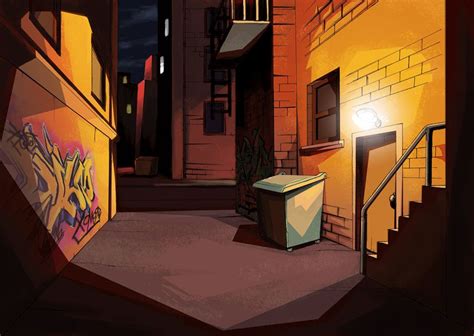 Alley Way background by Frikxnel | City cartoon, Art background, City ...