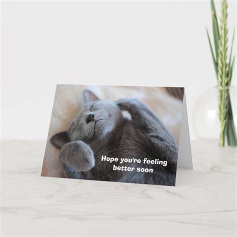 Get Well Soon Cute Cat Card Zazzle