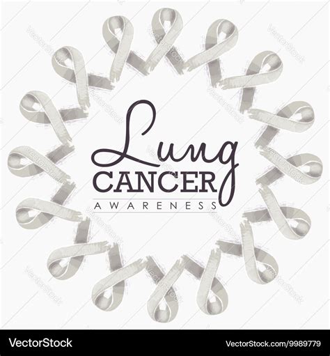 Lung cancer awareness ribbon design with text Vector Image