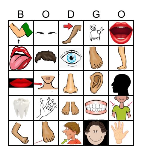 BODY PARTS Bingo Card