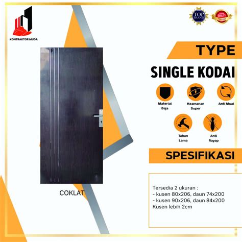 Jual TB KONTRAKTOR MUDA KODAI TX Pintu Baja Single Satu Set Lengkap