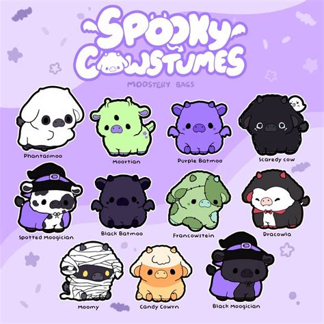 Spooky Cowstumes Blind Bag Mystery Enamel Pins Collection Cute Easy