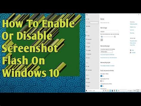 How To Enable Or Disable Screenshot Flash On Windows Youtube