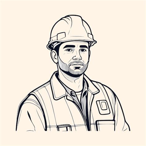 Vector Images Of Builder In Lineart Style Premium Ai Generated Vector