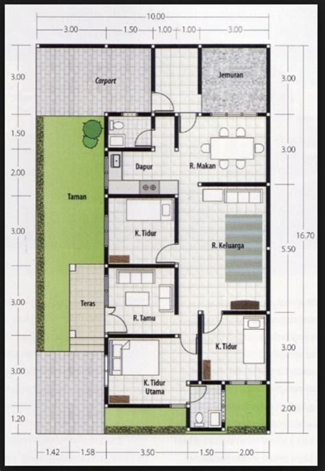 7 Contoh Denah Rumah 3 Kamar Ukuran 7x10 Terbaik Untuk Hunianmu