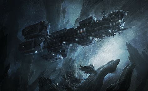 HD Wallpaper Space Stones Rocks Ship Art Prometheus Radojavor