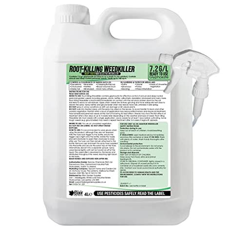 Elixir Gardens 4 Litre Deep Root Killing Glyphosate Weed Killer 7 2g