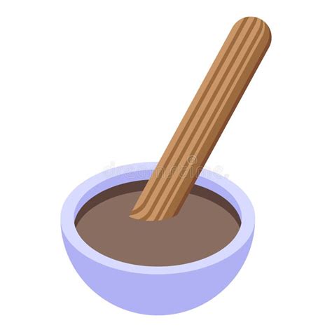 Churro Cocoa Icon Isometric Vector Spanish Chocolate Stock