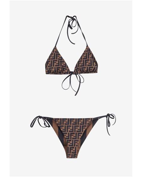 Fendi Colorblocked Reversible Bikini In White Lyst