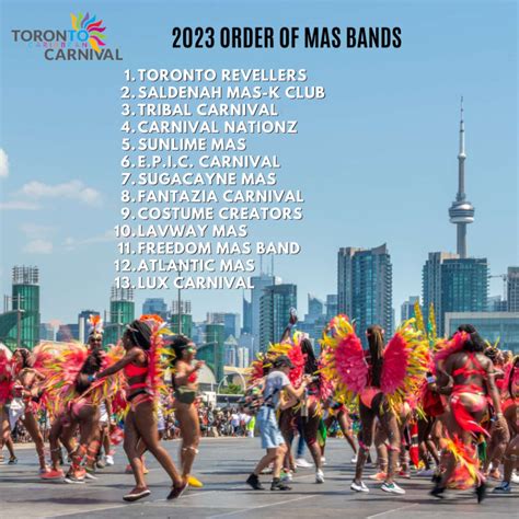 Toronto Carnival Order Of Mas Bands Caribbean Vibrations