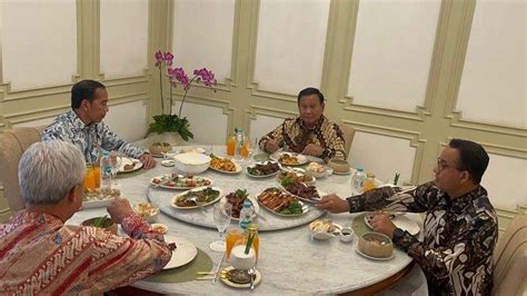 Makna Posisi Duduk Anies Berhadapan Dengan Presiden Jokowi Saat Makan