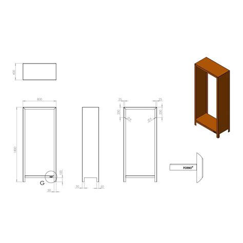 Kaminholzregal FORNO LOGG BHS Für den Außenbereich 180 x 80 x 40