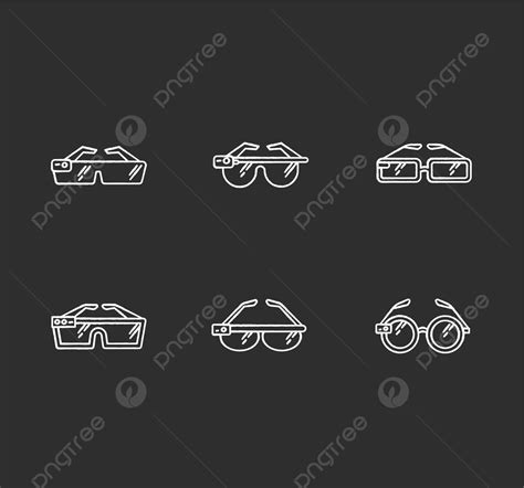 White Smart Glasses With Augmented Reality On Black Background Vector