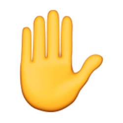 Raised Hand Emoji (U+270B/U+E012)