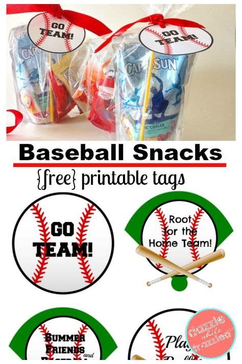 How To Make Printable Tags For Baseball Snack Bags Baseball Snacks