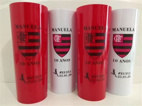 Kit Copos Long Drink Personalizado Flamengo R Em Mercado Livre