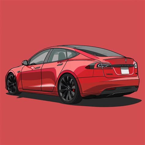 Premium Photo Vector Cartoon Tesla Car Isolated On Background