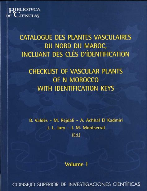 Catalogue Des Plantes Vasculaires Du Nord Du Maroc Incluant Des