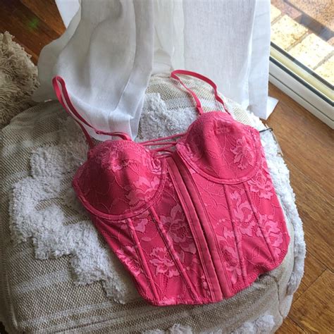 Glassons Lace Corset New With Tags Hot Pink Depop