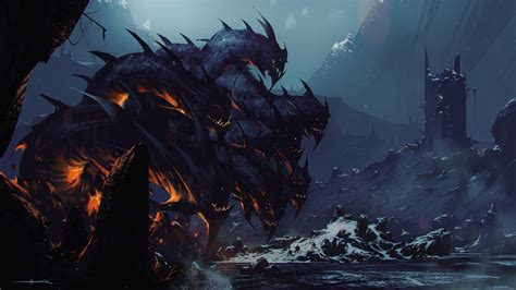 Wallpaper Fantasy Art Dragon Dark Souls Hydra Mythology Ghost