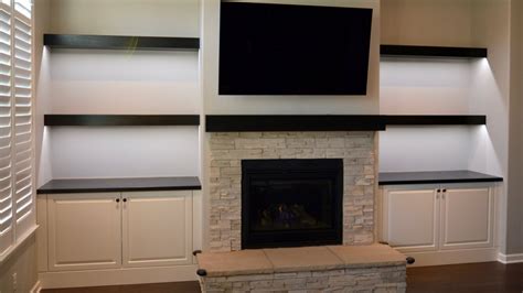 Custom Built In Cabinets Floating Shelves And Fireplace Mantel Youtube