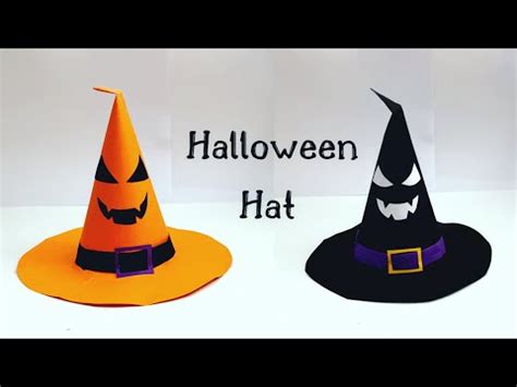 Diy paper halloween hat for kids halloween paper crafts paper craft easy kids crafts hat – Artofit