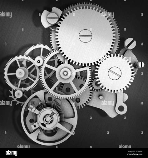 Grey Metal Cog Gears Joining Together Stock Photo Alamy