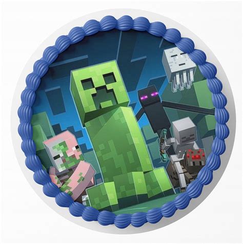 Opłatek na tort Minecraft wzory GRATIS TEKST 12545335574 Allegro pl