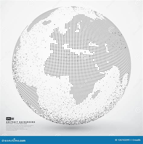 Abstract Dotted Globe Earth Vector Stock Vector Illustration Of World