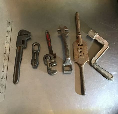 Vintage Cast Iron Assorted Pipe Tool Wrench Lot Mystery Tools Hand