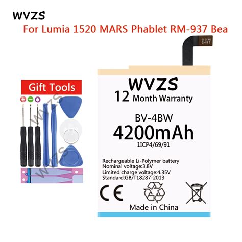 Batería wvzs 4200 mAh BV 4BW para Microsoft Nokia Lumia 1520 MARS