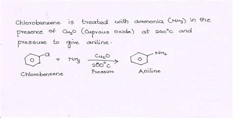 How Are The Following Conversions Carried Out Chlorobenzene Into Aniline