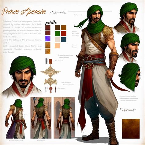 Prince Of Persia Character Sheet Multiple views by MrMasoudZ on DeviantArt